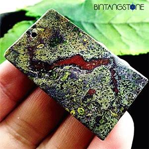 Dragon Bloodstone Africa Natural 108.05 Cts Pendant Blood Red Green Rectangle Liontin Batu Alam Asli Bentuk Kotak